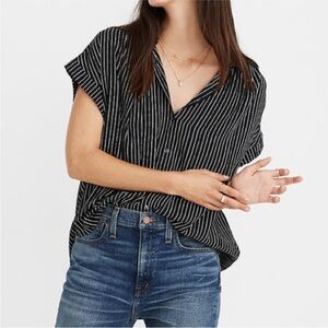 Madewell Central Drapey Shirt in Harold Stripe Size XS